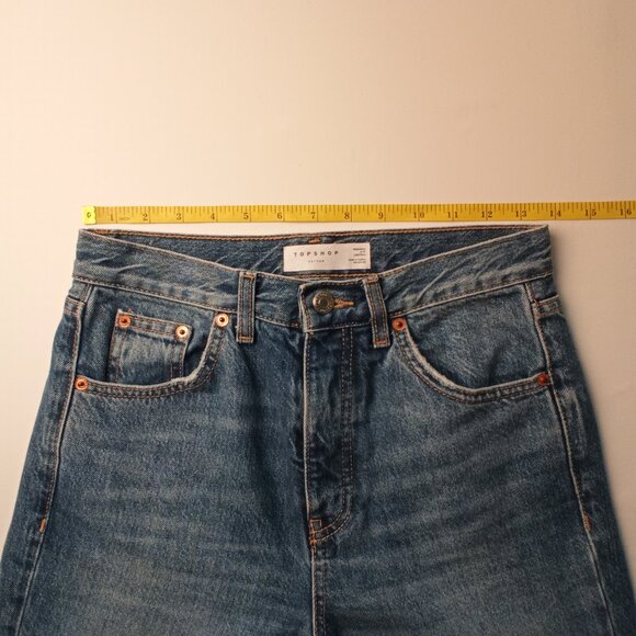 Topshop Editor Denim Jeans Size 26/4 100% Cotton Buttonfly High Rise Straight - Picture 7 of 11